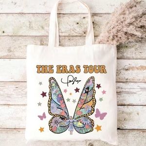 NEW! Taylor Swift Swiftie Canvas Tote Bag Eras Tour Butterfly TS Image Signature